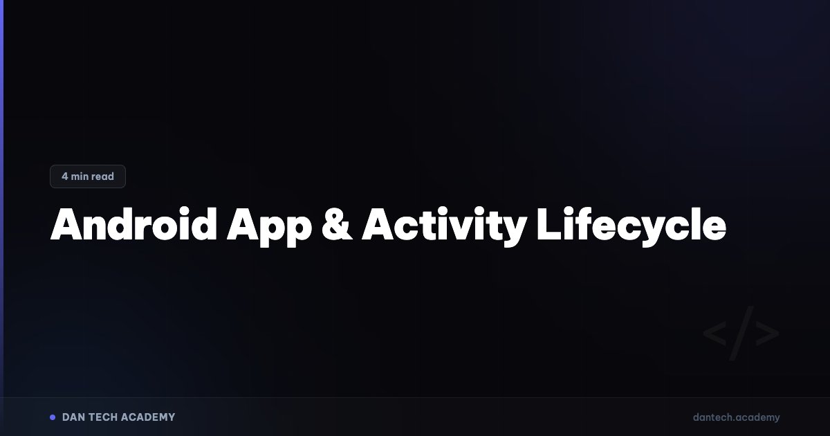 Android App & Activity Lifecycle | Dan Tech Academy - Học Lập Trình Với ...
